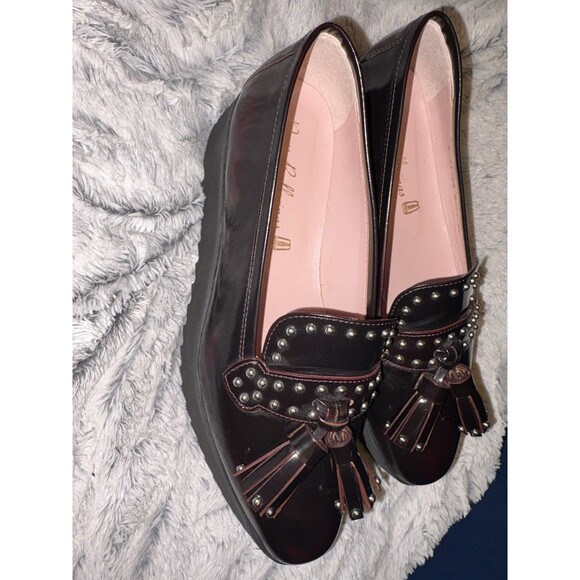 Studded Tassle Pretty Ballerinas Platform Shoes - Chic & Stylish! Sz 37 7US - Picture 3 of 6